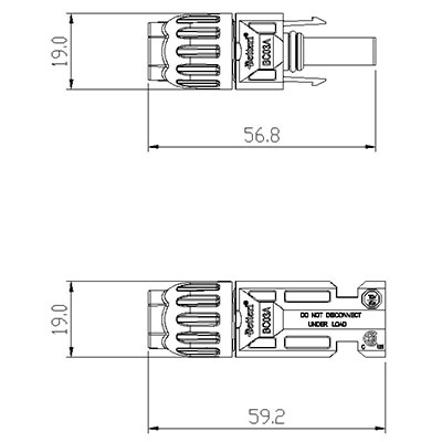 Connecteur photovoltaïque BC03A (Coupleur de câble femelle et mâle)
