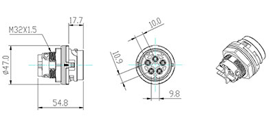 Connecteur circulaire BC02 (Cinq broches)